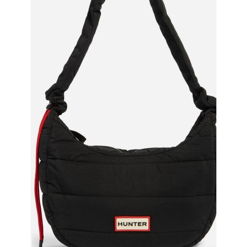 Hunter Dash Quilted Nylon Shoulder Bag- Black
